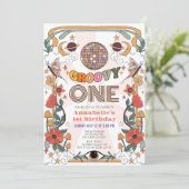 Invitation Super Un Psychédélique Rétro Fille 1er Anniversair (Debout devant)