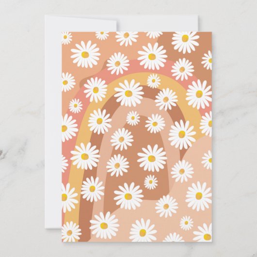 Invitation Super Un Retro Daisy Boho Hippie Premier anniversa (Dos)