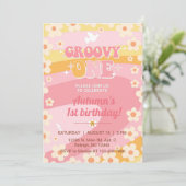 Invitation Super Une fille 1er anniversaire invitation, invit (Debout devant)