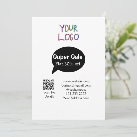 Invitation super-vente escompte d'entreprise numérisation cod (Debout devant)