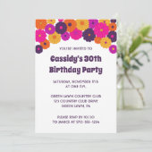 Invitation Super violet et rose hippie puissance (Debout devant)