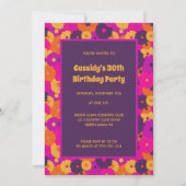Invitation Super violet et rose hippie puissance (Devant)
