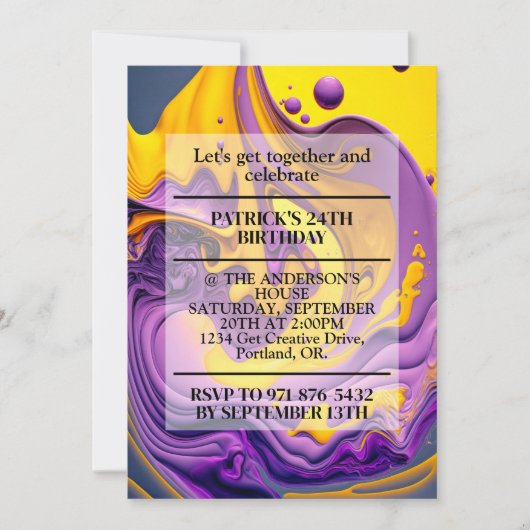 Invitation Super Wavy Print Anniversaire Party (Devant)