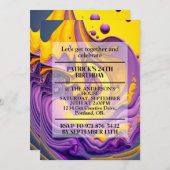 Invitation Super Wavy Print Anniversaire Party (Devant / Derrière)