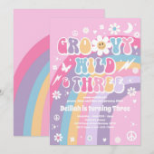 Invitation Super Wild Et Trois Hippie 3e fête d'anniversaire (Devant / Derrière)