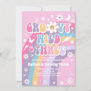 Invitation Super Wild Et Trois Hippie 3e fête d'anniversaire