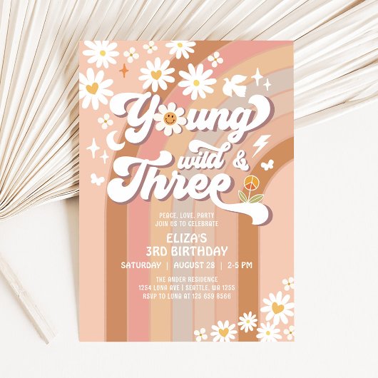 Invitation Super Young Wild et Three Mauve 3e anniversaire