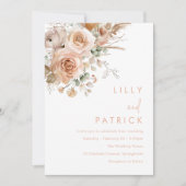 Invitation Superbe Boho Floral Mariage (Devant)