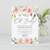 Invitation Superbe boho rose rose vif boho Oh Baby (Debout devant)