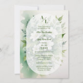 Invitation Superbe Boho Translucide Oval Exubérant Vert (Devant)