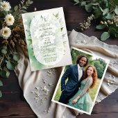 Invitation Superbe Boho Translucide Oval Exubérant Vert