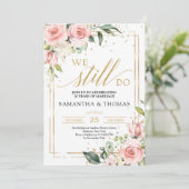 Invitation Superbe cadre rose rose floral or rose rousse nous (Debout devant)