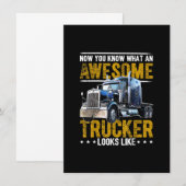 Invitation Superbe Conducteur de Camion Tracteur Routier Semi (Devant / Derrière)