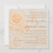 Invitation Superbe crème de pêche rose Mariage (Devant)