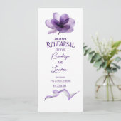 Invitation Superbe Dîner de répétition de fleurs violettes (Debout devant)