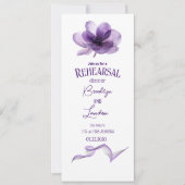 Invitation Superbe Dîner de répétition de fleurs violettes (Devant)