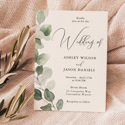 Invitation Superbe Elegant Mariage de verdure