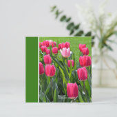 Invitation Superbe fête d'anniversaire de fleurs de tulipe ro (Debout devant)