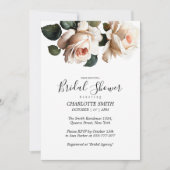 Invitation Superbe Fête des mariées de Rose de thé (Devant)