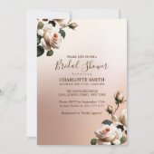 Invitation Superbe Fête des mariées de Rose d'huile beige (Devant)