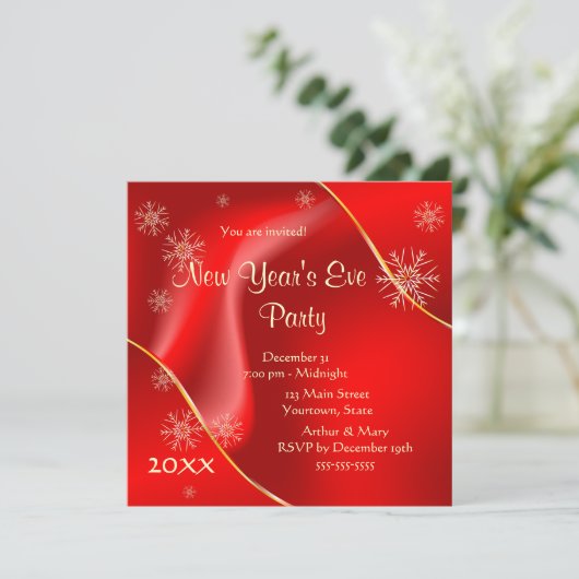 Invitation Superbe fête du Nouvel An 2022 (Debout devant)