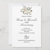 Invitation Superbe Floral Pastel 40e ANNIVERSAIRE (Dos)