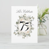 Invitation Superbe Floral Pastel 75e ANNIVERSAIRE  (Debout devant)