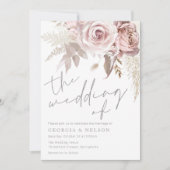Invitation Superbe florale de Blush Le Mariage de (Devant)