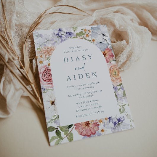 Invitation Superbe Mariage d'arche végétale