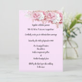 Invitation Superbe Mariage de bouquet rose Pretty (Debout devant)