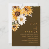 Invitation Superbe Mariage Floral de Sunflower Boho (Devant)