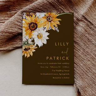 Invitation Superbe Mariage Floral de Sunflower Boho
