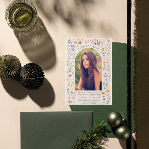 Invitation Superbe photo personnalisée de Quinceañera avec ar