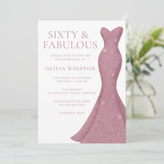 Invitation Superbe robe 60 et fabuleux 60e anniversaire (Debout devant)