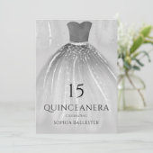 Invitation Superbe robe de sirène d'argent Quinceanera Party (Debout devant)