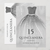 Invitation Superbe robe de sirène d'argent Quinceanera Party (Devant / Derrière)