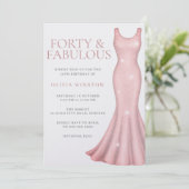 Invitation Superbe robe Shimmer 40e fête d'anniversaire (Debout devant)
