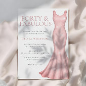 Invitation Superbe robe Shimmer 40e fête d'anniversaire