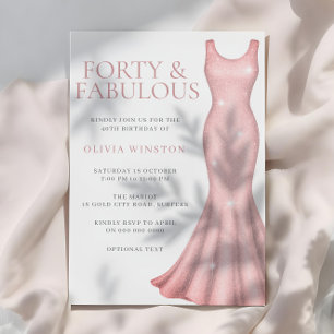Invitation Superbe robe Shimmer 40e fête d'anniversaire