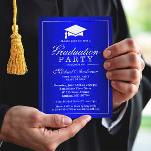 Invitation Superbe Royal Blue Gradient Graduate Graduate