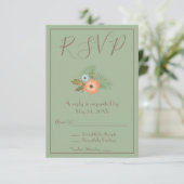 Invitation Superbe RSVP vert (Debout devant)