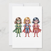 Invitation Supergirl Heroes Anniversaire Fête Pour Filles (Dos)