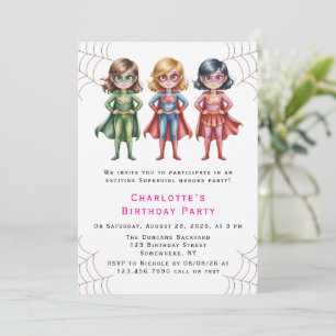 Invitation Supergirl Heroes Anniversaire Fête Pour Filles