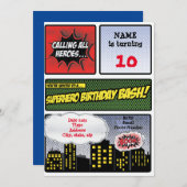 Invitation Superhero (Devant / Derrière)