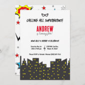 Invitation Superhero (Devant / Derrière)