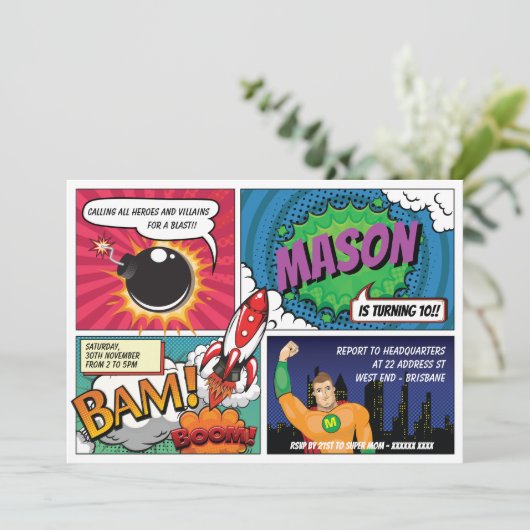 Invitation Superhero (Debout devant)