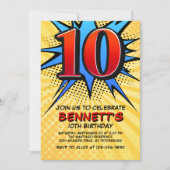 Invitation Superhero 10e anniversaire (Devant)