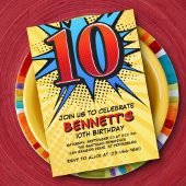 Invitation Superhero 10e anniversaire