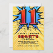 Invitation Superhero 11e anniversaire (Devant)