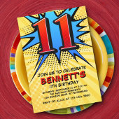 Invitation Superhero 11e anniversaire